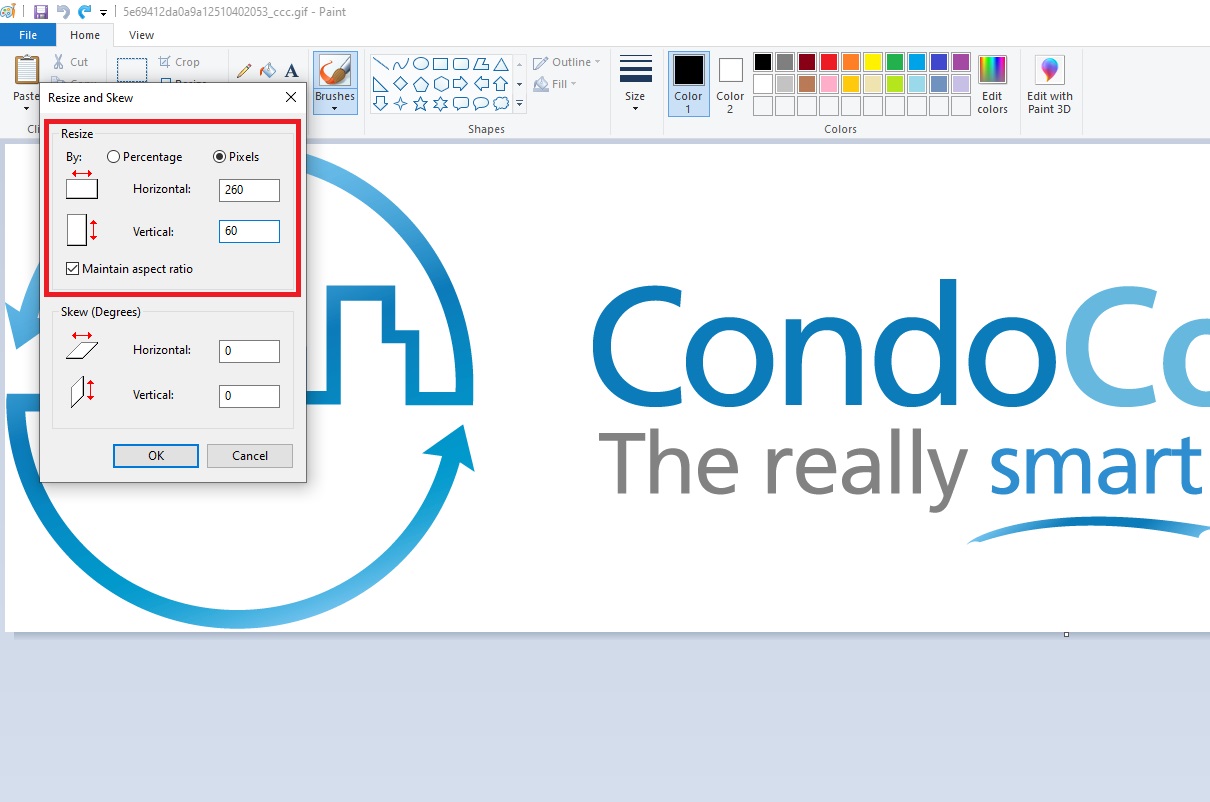 How to Re-size Images Using Paint – Condo Control - English